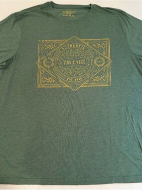 Weatherproof Vintage Men's Green Sz XXL  Graphic Crew Neck Short Sleeve Tee